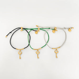 Key String Bracelet (Black) - Gold